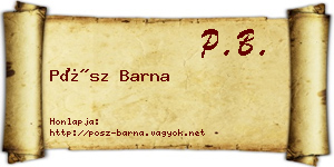 Pósz Barna névjegykártya
